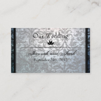 Fancy Zwarte Damask Wedding Website Kaart