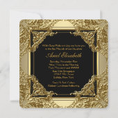 Fancy zwarte en gouden bat mitswa kaart (Achterkant)
