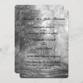 Fancy zwarte en witte Natuur bruiloft Kaart (Voorkant / Achterkant)