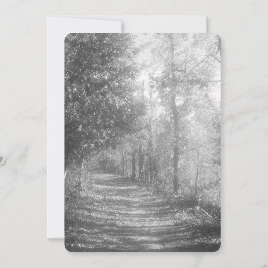 Fancy zwarte en witte Natuur bruiloft Kaart (Achterkant)