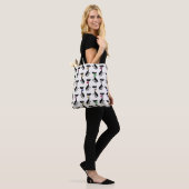Fancy zwarte katten Quirky Pattern Draagtas (Op model)