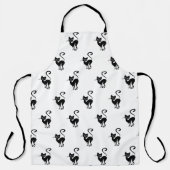 Fancy zwarte keukat schort (Voorkant)
