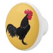 Fancy zwarte rooster keramische knop (Rechts)
