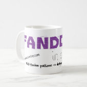 Fandom in titels koffiemok (Voorkant links)