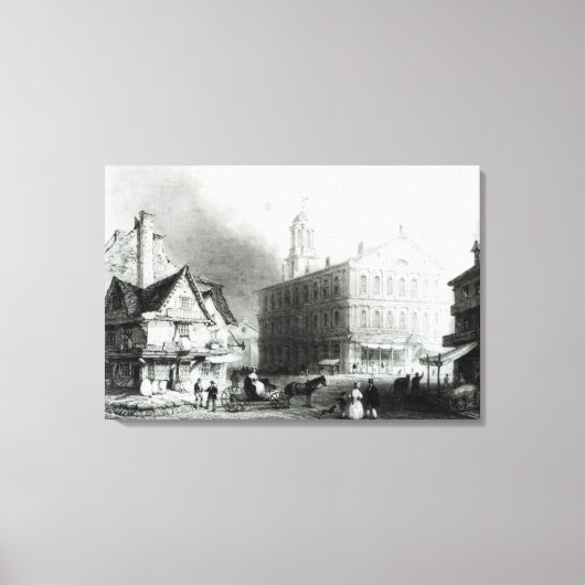 Faneuiel Hall, Boston Canvas Afdruk (Voorkant)