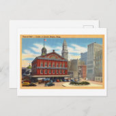Faneuil Hall, Boston, Massachusetts, Vintage Trave Briefkaart (Voorkant / Achterkant)