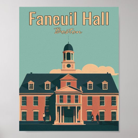 Faneuil Hall Boston Minimalist Art Poster (Voorkant)