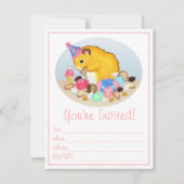 Fanez les invitations de partie de hamster (Devant)