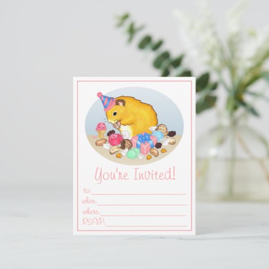 Fanez les invitations de partie de hamster (Debout devant)