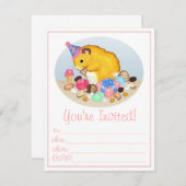 Fanez les invitations de partie de hamster (Devant / Derrière)