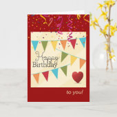 Fanfare d'anniversaire pour lui carte (Fleur jaune)