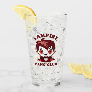 Fang Club Funny Pun en Cute Vampire Glas