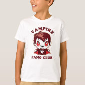 Fang Club | Funny Pun en Cute Vampire T-shirt (Voorkant)