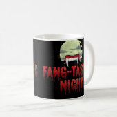 Fang-tastic Night - Vampire Fangs & Bat Halloween Koffiemok (Voorkant rechts)