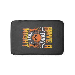 Fang-Tastische Nacht Halloween Schedel en Vleermui Badmat