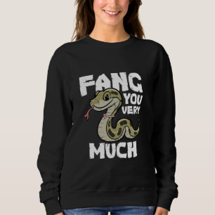 Fang You Very Much Pun Cute Cartoon Slang Funny Re Trui