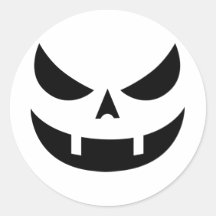 Fanged Grinning Pumpkin Face Sticker