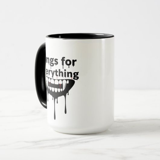 Fangs for Everything Mug | Vampire Teeth Halloween Mok (Voorkant links)
