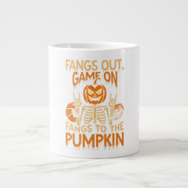 Fangs Out Game On Pumpkin Sports Halloween Extra Grote Beker