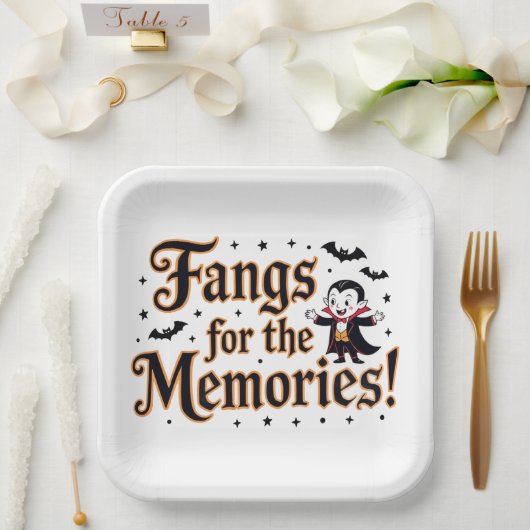 Fangs voor de herinneringen papieren bordje (Huwelijk)