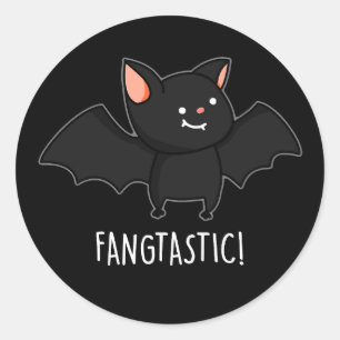 Fangtastisch Grappige Halloween-grap Dark BG Ronde Sticker