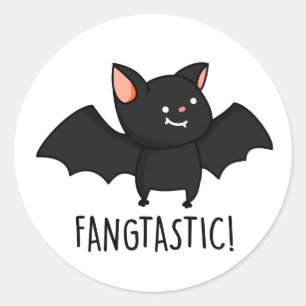 Fangtastische grappige Halloween-spreuk Ronde Sticker