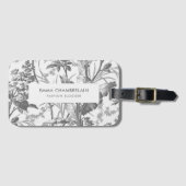 Fanical Black en White Chinoiserie Custom Bagagelabel (Voorkant (horizontaal))