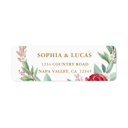 Fanical Gold Greenery Return Address Label (Voorkant)