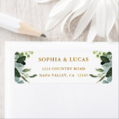 Fanical Gold Greenery Return Address Label (Insitu)