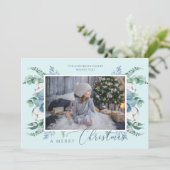 Fanical Holiday Foto van Merry Kerstmis Waterverf Kaart (Staand voorkant)