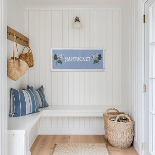 Fanion Hydrangea Blue Lieu Nom Felt Wall