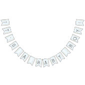 Fanions Baby shower Jaune/Bleu/Château, Bannière à queue n (Tout)