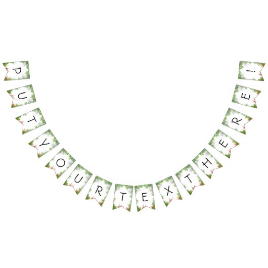 Fanions Bannière à Bunts Tropicaux avec Palmiers Vertes et (Tout)