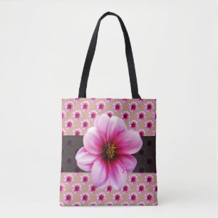 Fanische Floral roze op elke kleur Draagtas