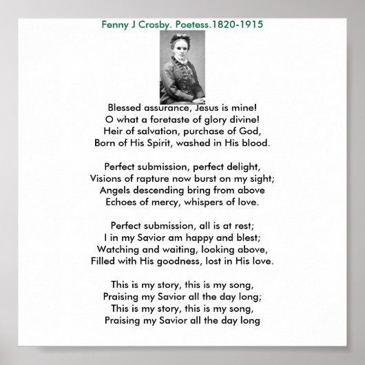 Fanny, Blessed assurance, Jezus is van mij!O wat.. Poster (Voorkant)