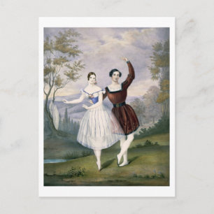 Fanny Cerrito (1817-1909) en Sigr. Guerra in de Briefkaart