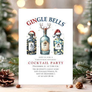 Fanny Hand getrokken kerst vakantie cocktail party Kaart