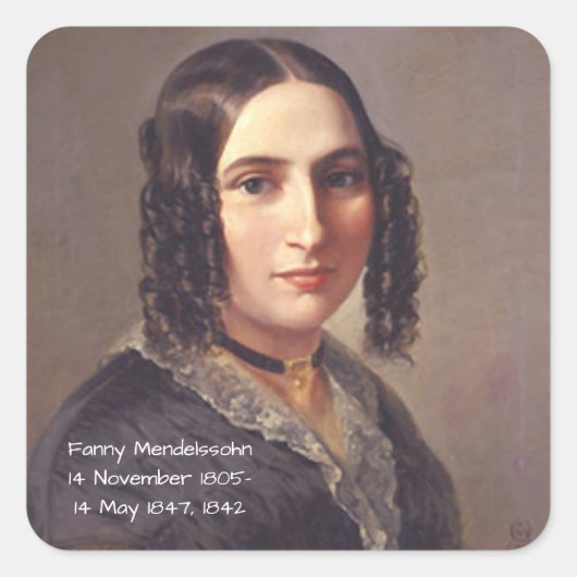 Fanny Mendelssohn, 1842 Vierkante Sticker (Voorkant)