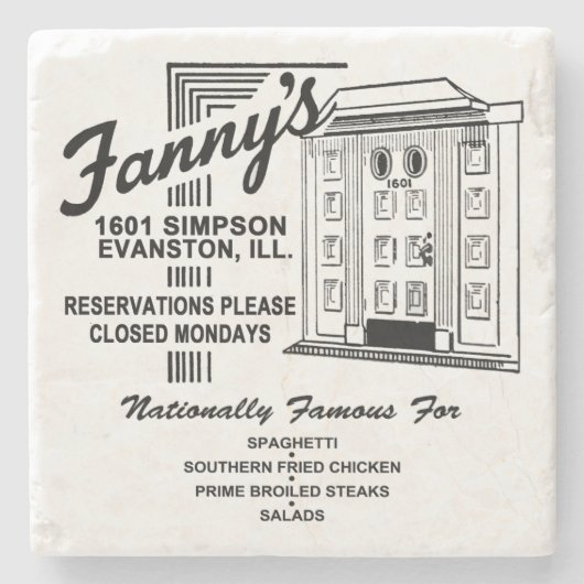 Fanny's Restaurant, Evanston, IL Stenen Onderzetter (Voorkant)