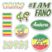 Fano Amhara Sticker Pack van Ethiopië | ፋኖ አማ ራ (Voorkant)