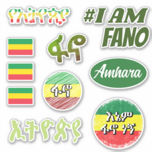 Fano Amhara Sticker Pack van Ethiopië   ፋኖ አማ ራ