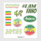 Fano Amhara Sticker Pack van Ethiopië | ፋኖ አማ ራ (Vel)