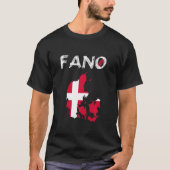 Fanö Fano Denmark Island Silhouette Map Flag Holid T-shirt (Voorkant)