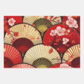 Fans en bloesems inpakpapier vel (Voorkant)