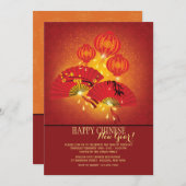 Fans et invitation chinoises de lanternes (Devant / Derrière)