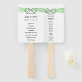 Fans Green Infinity Wedding Programme Handwaaier (Voorkant en achterkant)