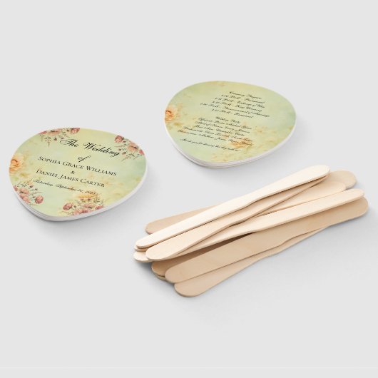 Fans van het huwelijksprogramma handwaaier (Niet-gemonteerd)