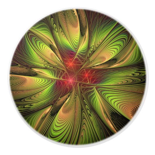 fansy fractal fleur ceramique bouton (Devant)