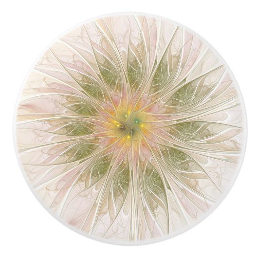 fansy fractal flower keramische knop (Voorkant)