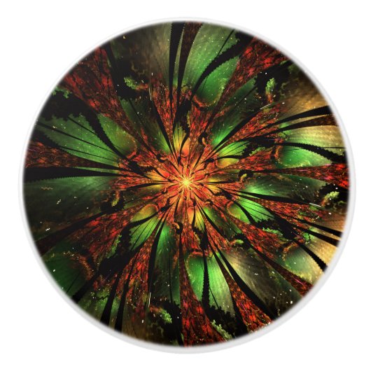 fansy fractal flower keramische knop (Voorkant)